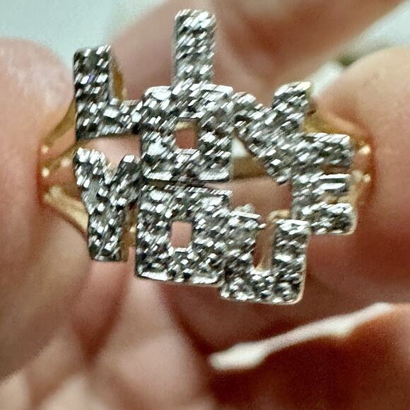 14k Diamond Ring “ I Love You” - Picture 2 of 5